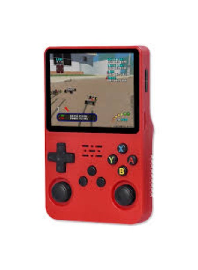 وحدة تحكم ألعاب R36S بشاشة IPS مقاس 3.5 بوصة مع وحدة معالجة مركزية RK3326 رباعية النواة ARM 64 بت Cortex A35 حتى 1.5 جيجاهرتز + ذاكرة وصول عشوائي DDR3L سعة 1 جيجابايت 128 GB احمر